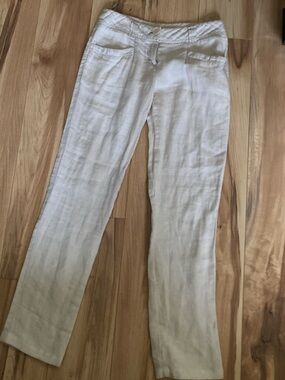 Women's Linen Pants in Light Beige